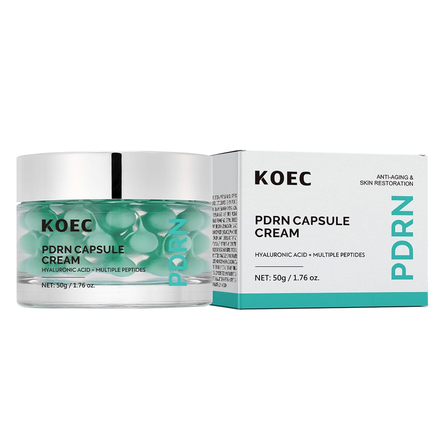 SHEEYOON Face Moisturizer Capsule Cream with PDRN, Hyaluronic Acid & Mutiple Petides, Anti-aging Boost Hydration Radiance Skin Nourishing Cream, 1.76 oz.