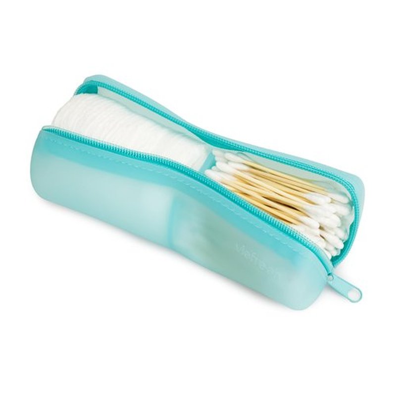 Visfresh Cotton Round Swab Travel Case, 2 in 1 Portable Hair Accessories Organizer, Hair Tie Organizer, Hair Tie Holder, Bobby Pin Holder, Travel Qtips Case, Purse Organization, Floss Holder (Blue)