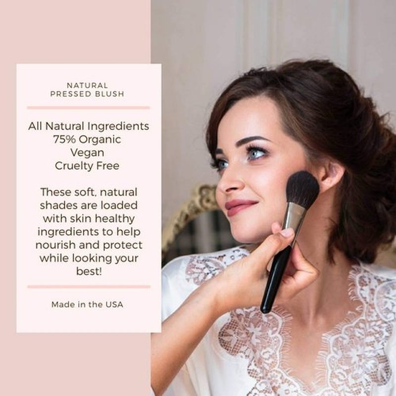 Mom's Secret 100% Natural Blush, Organic, Vegan, Gluten Free, Natural Pressed Blush, Cruelty Free, Made in the USA, 0.18 oz (Flush)