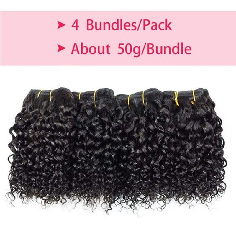 Curly Bundles with Closure Kinky Curly Bundles With Closure 12A Virgin Hair Kinky Curly Bundles With 4X4 Lace Closure Natural Color and Soft（8 8 8 8+8 inch）