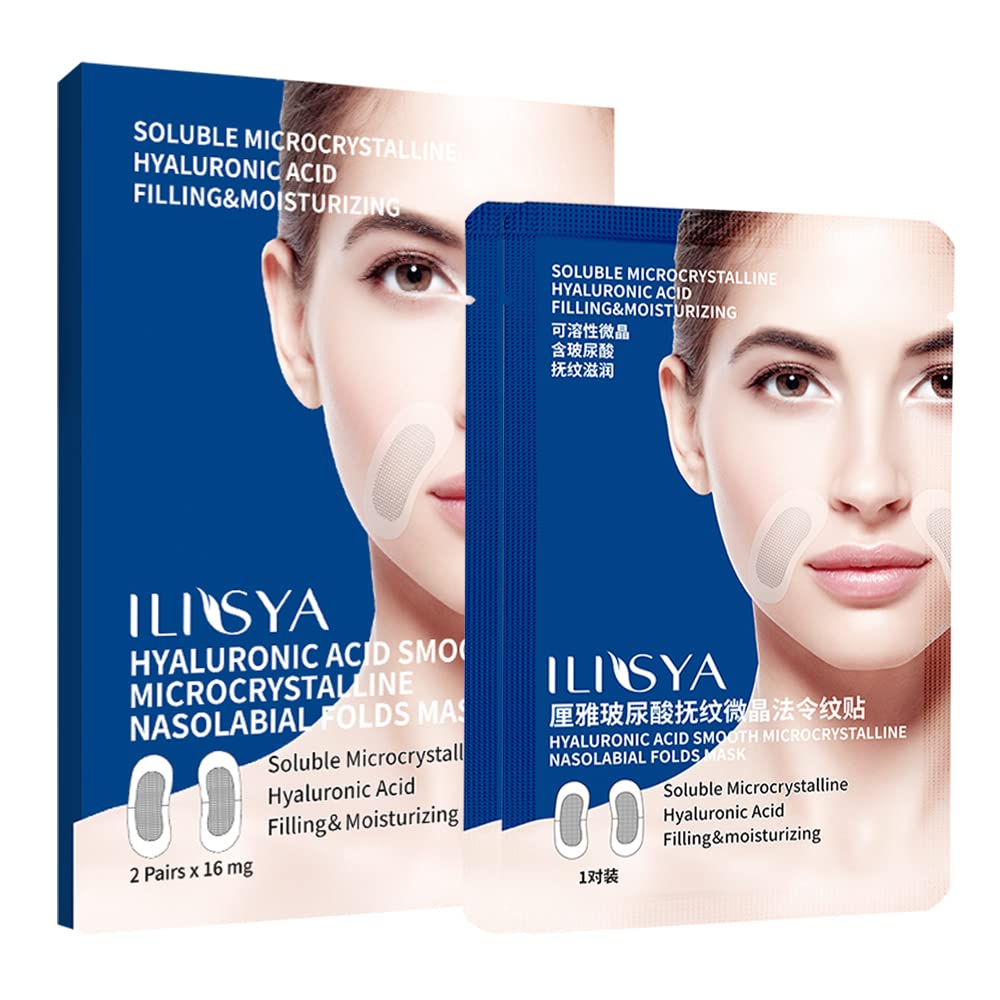 Microcrystal Nasolabial Folds Patch with Hyaluronic Acid Face Wrinkle Patches Anti-Wrinkle Smile Lines Patches Around Mouth Face Tape