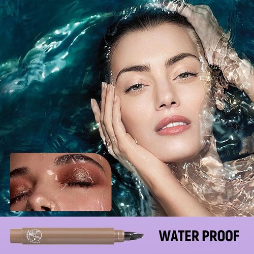 Microblading Eyebrow Pen, 2024 New Magic Eyebrow Pencil with 4 Fork Tip, Natural Brows Eyebrow Pen, Waterproof Fine Stroke Brow Pencil (Gray)