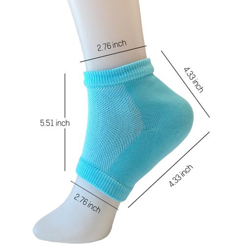 Moisturizing Gel Heel Socks to Repair Dry Cracked Heel - Soften, Soothe, and Revitalize Your Feet, for Men and Women (Mint, 3 Pairs)