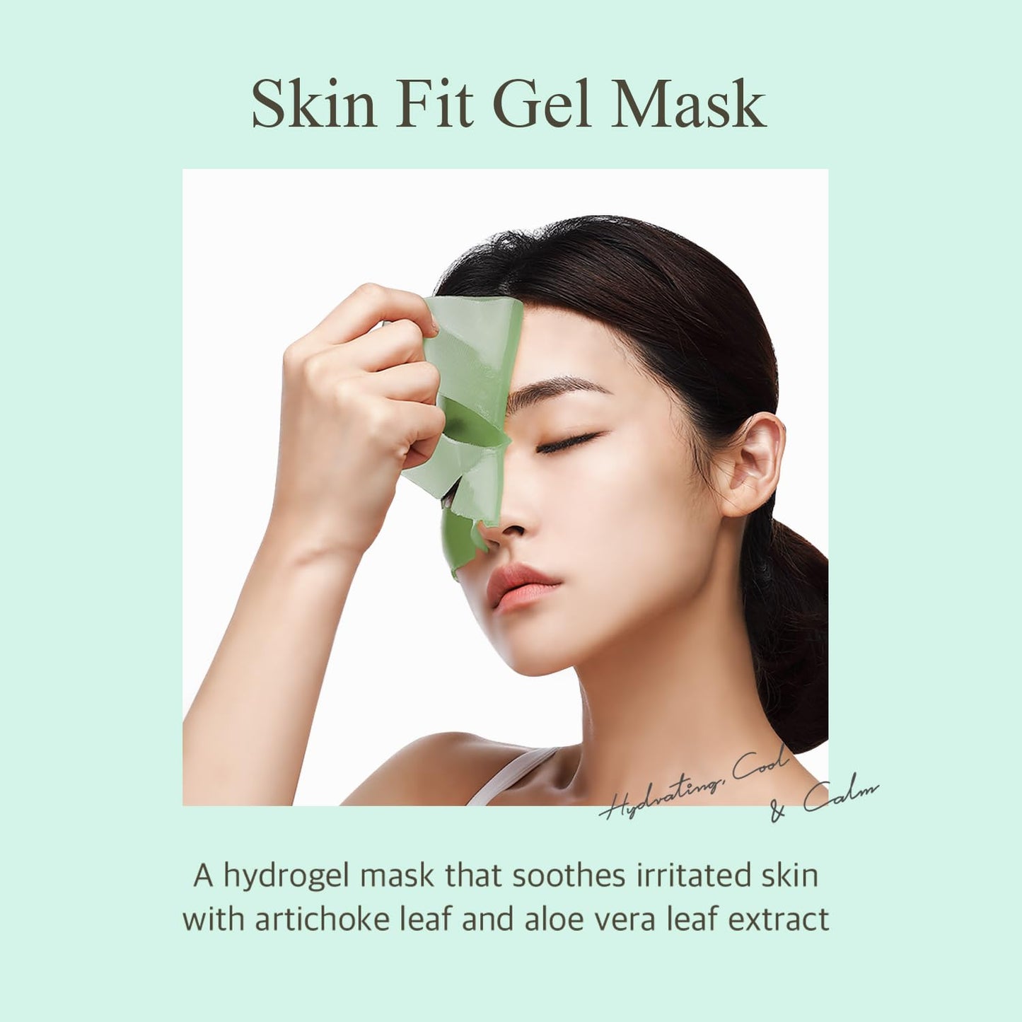 Petitfee Artichoke Soothing Hydrogel Face Mask 5ea - Soothing Facial Mask with Artichoke, Mugwort, Cabbage, Broccoli Extracts, Hydrating, Calming Care