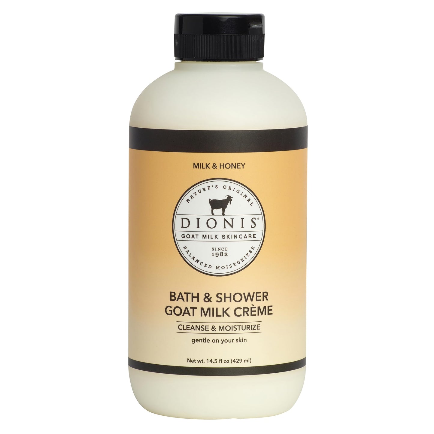 Dionis Goat Milk Bath & Shower Creme - Moisturizing Body Wash for Dry and Sensitive Skin with Goat Milk & Chamomile Extract - Milk & Honey 14.5 oz