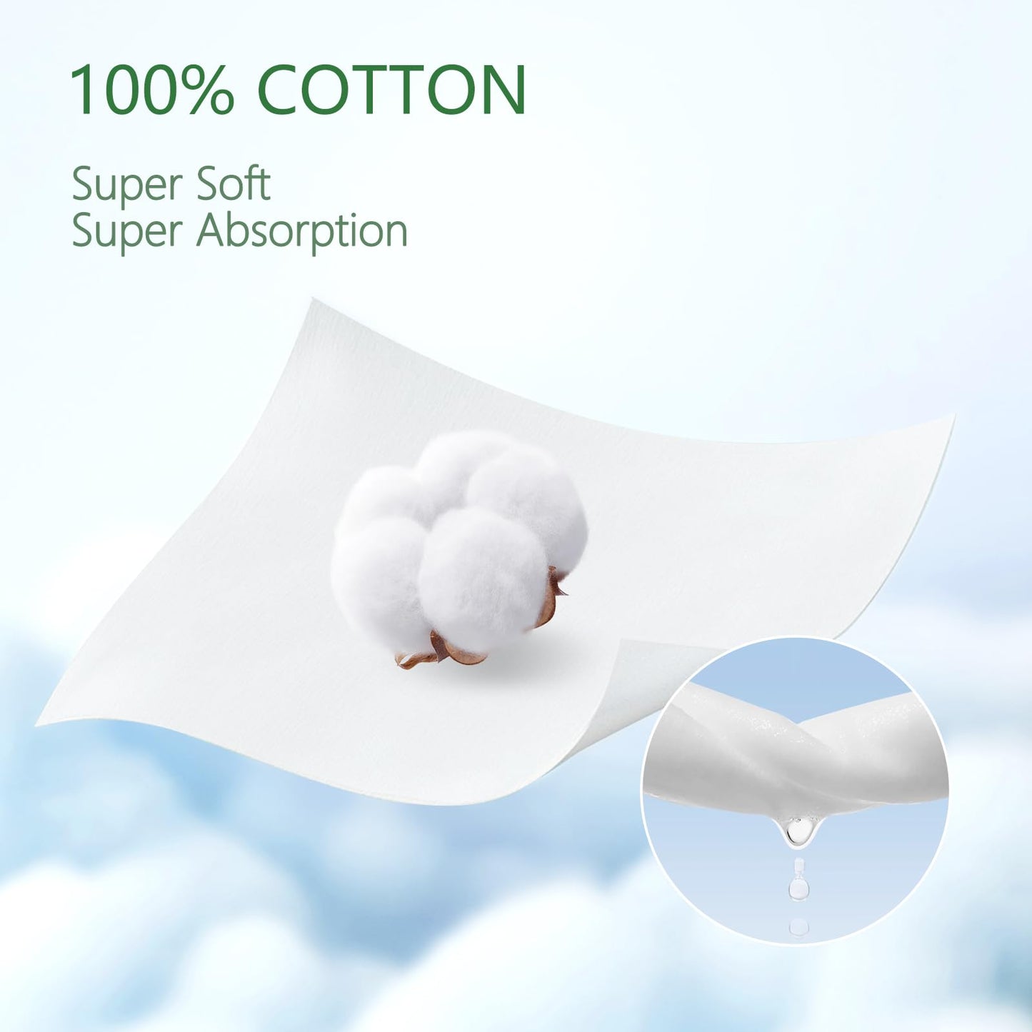 100% Cotton Travel Wipes for Sensitive Skin, 99% Purified Water Hypoallergenic Mini Wet Wipes, Unscented Pocket Wipes Travel Essentials for Adults, Kids & Baby Care