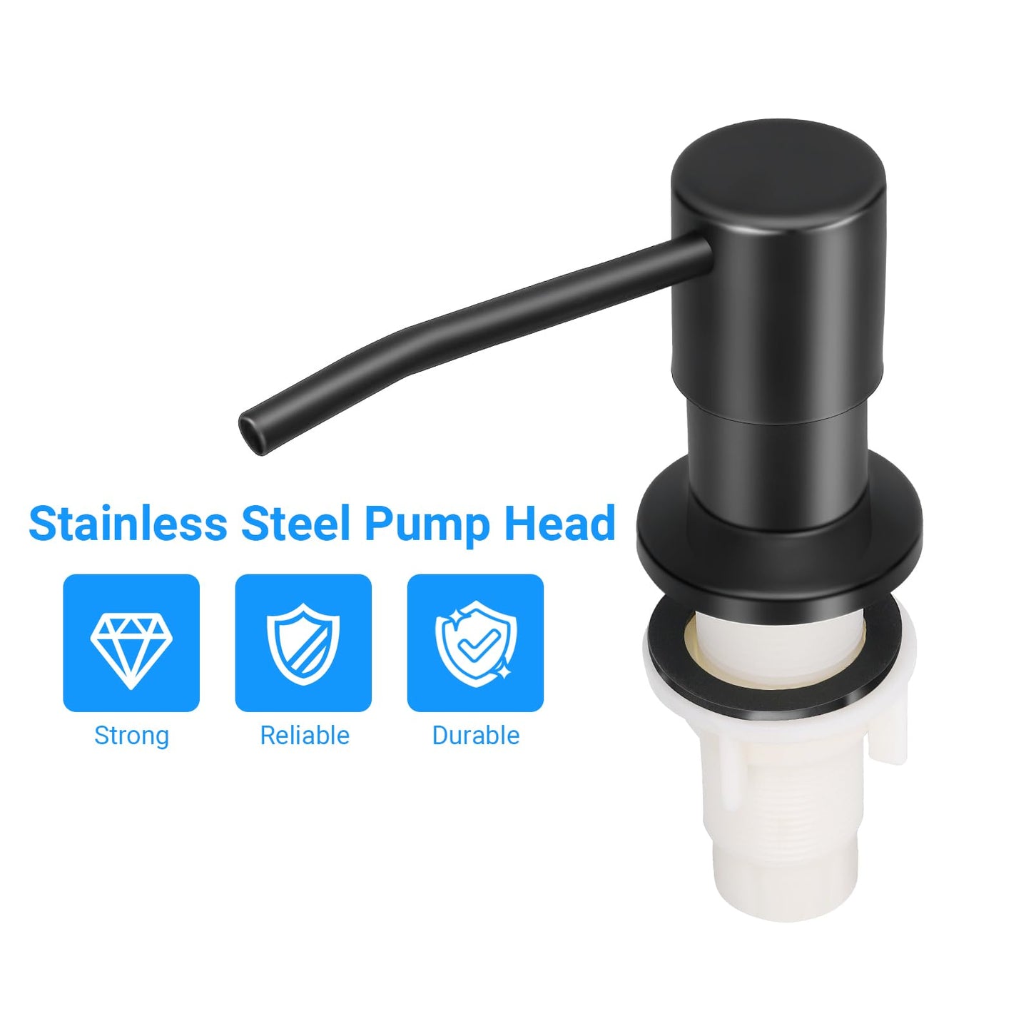 Soap Dispenser Kitchen Sink, Sink Soap Dispenser, 47" Extension Tube kit, Dish Soap Dispenser Pump, No Need More Refills (Black)