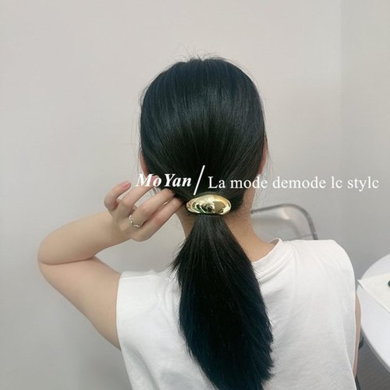 Hair Ties for Women Elastic Hair Ties Golden Metal Hair Cuff Wrap Hair Ties for Thick Hair Elastic Hair Ties Hair Accessories No Damage Hair for Women 4PCS