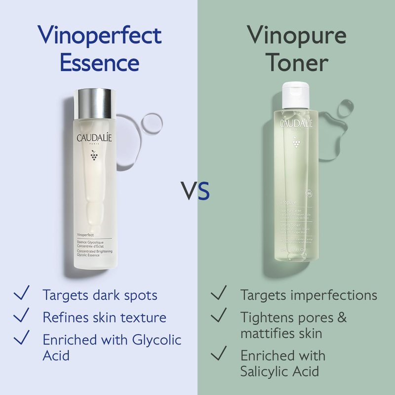 Caudalie Vinoperfect Brightening Essence - Glycolic Acid Exfoliating Toner for Radiant Skin