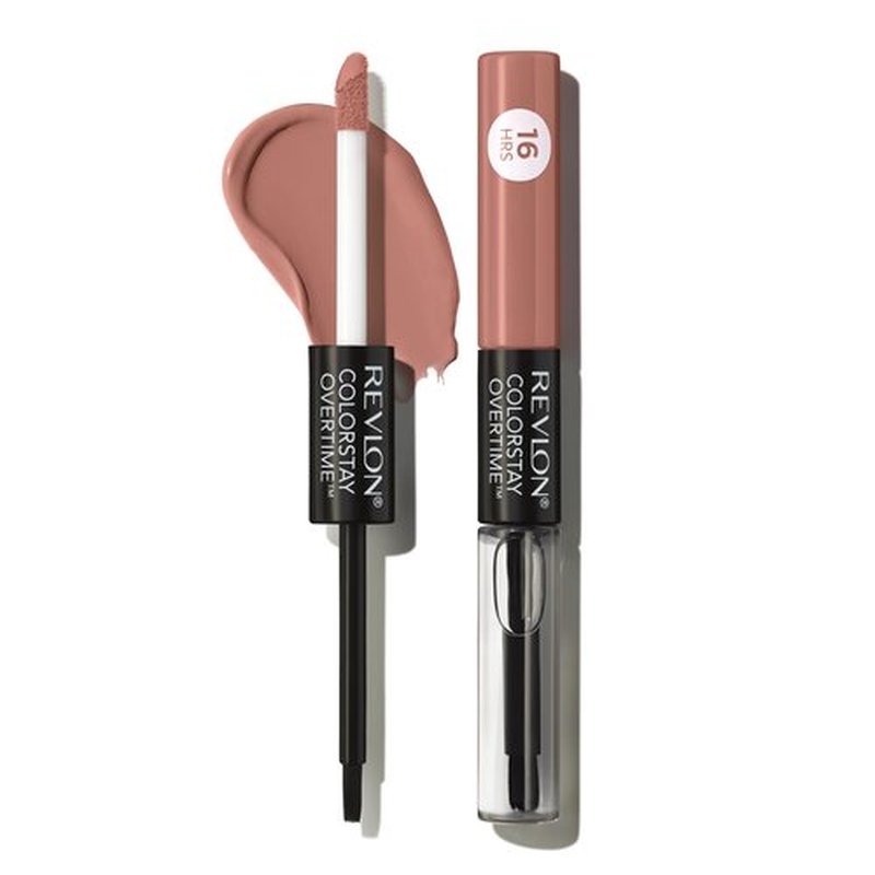 Revlon ColorStay Overtime Liquid Lipstick with Clear Lip Gloss, Lip Makeup Stocking Stuffers for Women, With Vitamin E, Unstobbale Nude (540), 0.07 Oz