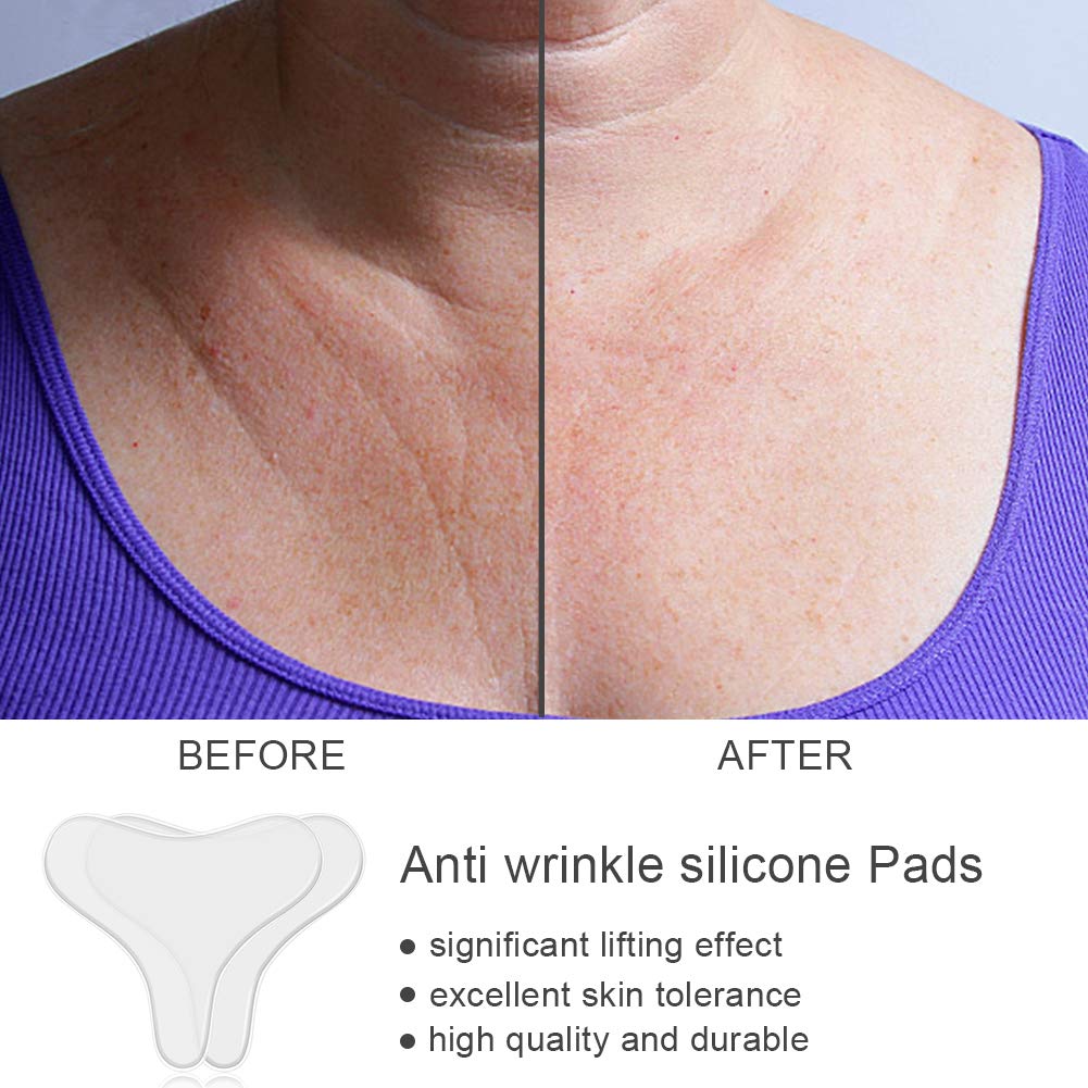 QIEIMUFHD Anti-Wrinkle Chest Pads 100% Medical Grade Care Décolleté Pads Silicone Chest Pads Smooth & Prevent Wrinkles Patches, Comfortable, Safe & Cruelty-Free Reusable