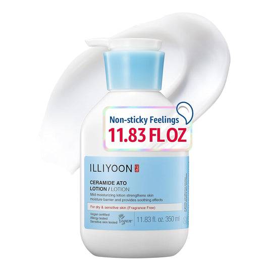 Illiyoon Ceramide Ato Lotion - Lightweight Moisturizer for Dry & Sensitive Skin | Vegan, 11.83 fl. oz.