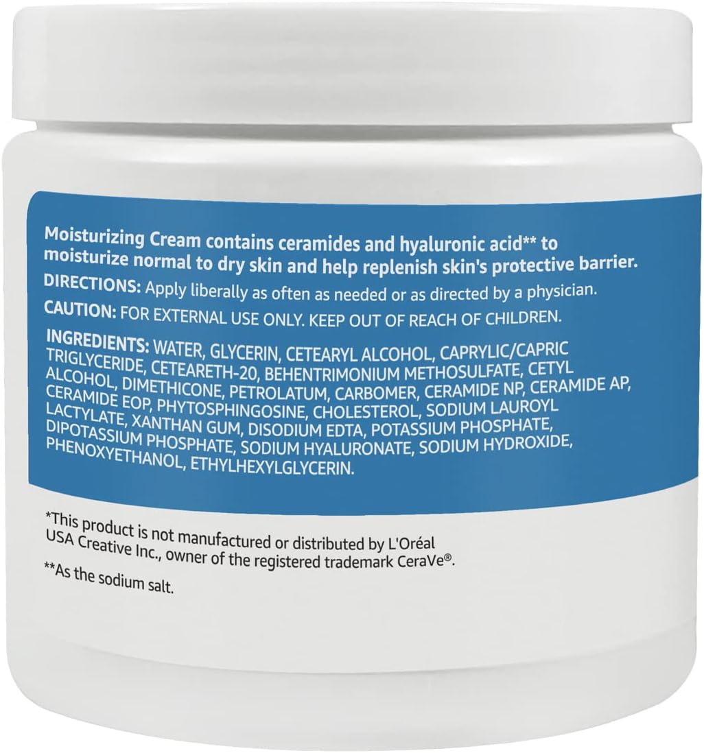 Moisturizing Cream for Face & Body - Fragrance-Free Hydration with Ceramides | 16 Ounces, 2-Pack