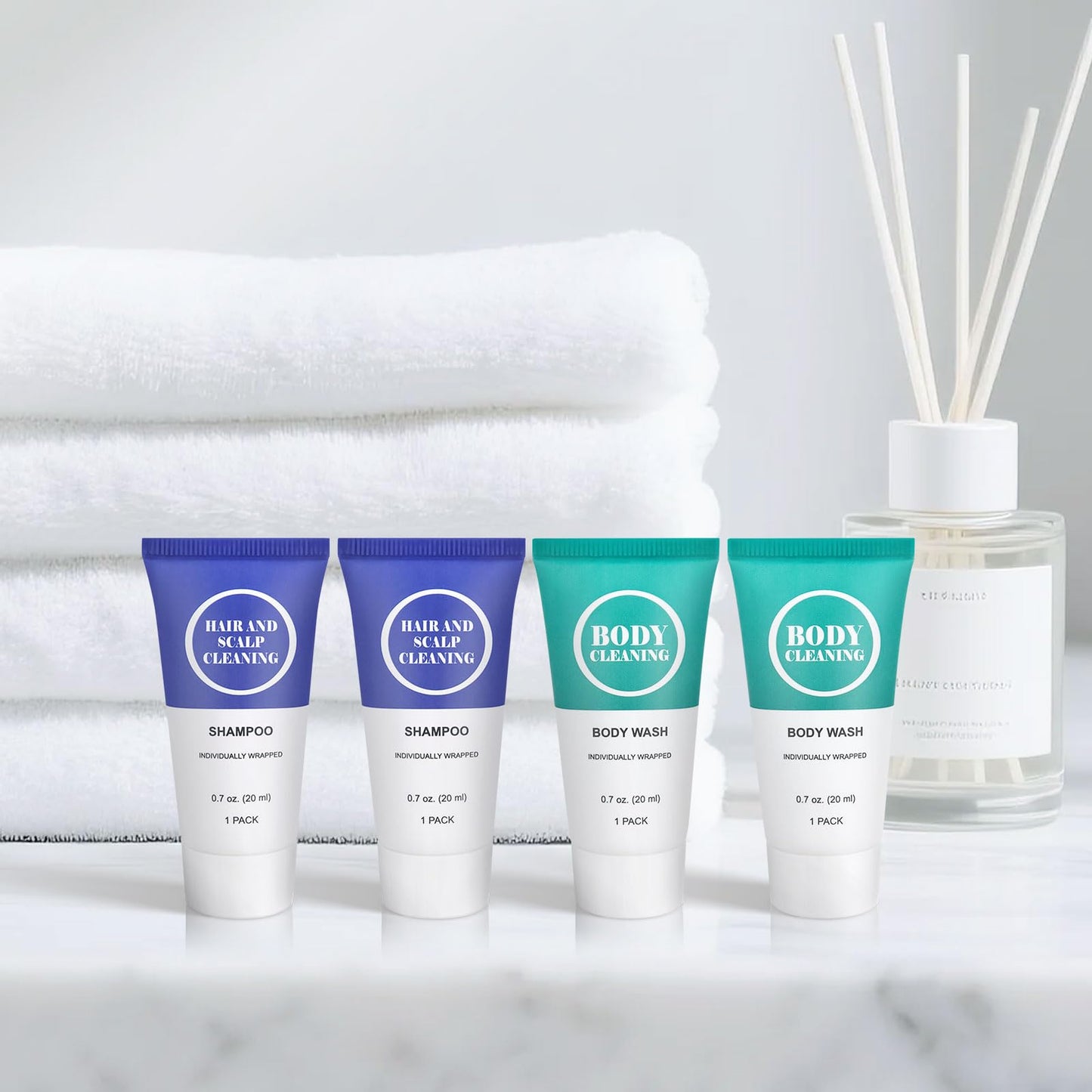Travel Size Shampoo and Body Wash Set, Small Trial Hair Shampoo Sample Shower Gel Kit Mini Toiletries Amenities Set for Men and Women, Cleansing for Hotel/Vacation/Homeless 0.7 oz/20 ml (20 Pack)
