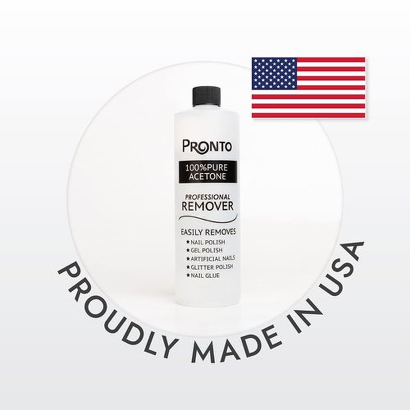 Pronto 100% Acetone Gel Nail Polish Remover for Nails | Acetone Nail Polish Remover & Gel Remover For Nails, Glue, Gel, Acrylic & Dip | 8 Fl oz (Pack of 2)