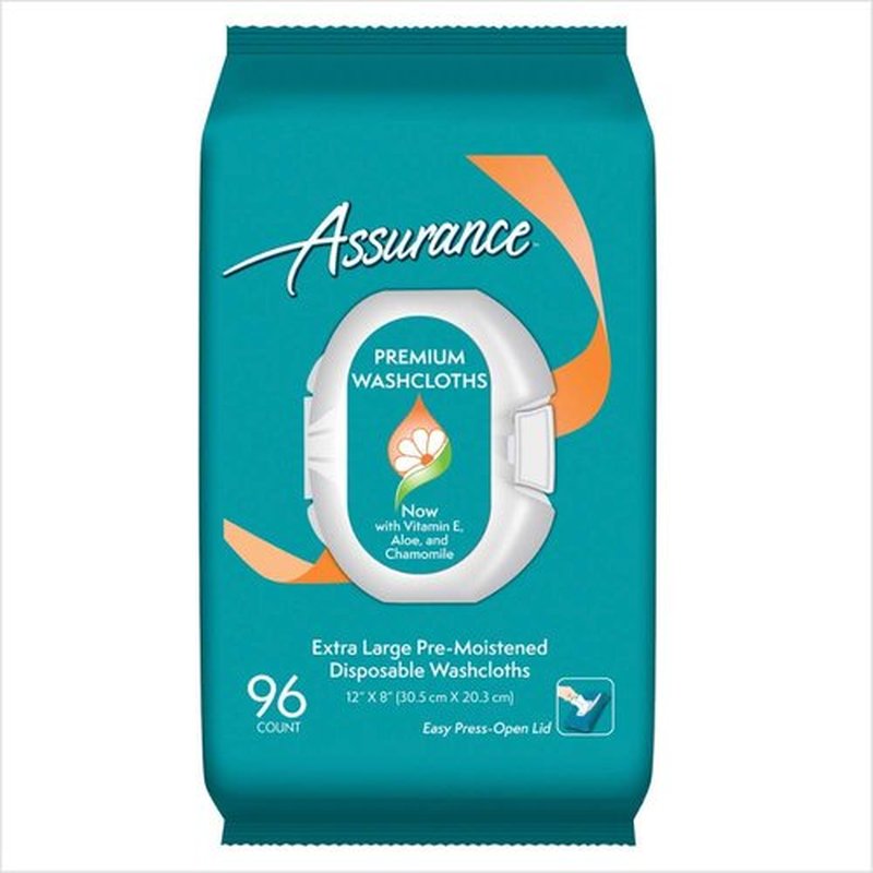 Assurance Premium Disposable Washcloths, 96 ct, 6 Pack