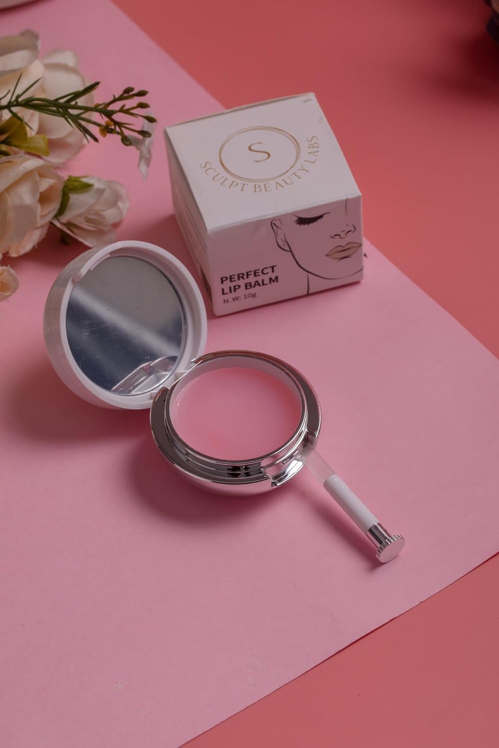 S SCULPT BEAUTY LABS Perfect Lip Balm for and Shine & Hydrate Dry Lips Moisturizer for Lips Care with Rose Oil & Vitamin E, Pink