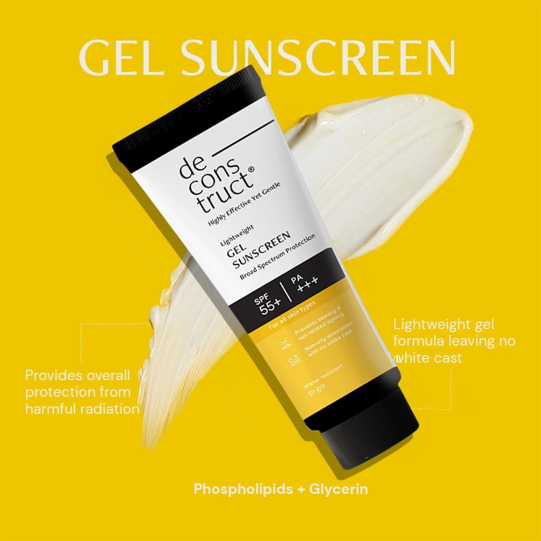 Deconstruct Oily Skin Essentials: Salicylic Oil Control Face Wash Cleanser & Spf 50+ Gel Sunscreen | Oil Control Face Wash (100Ml) And Gel Sunscreen (50 G)| Pack Of 2