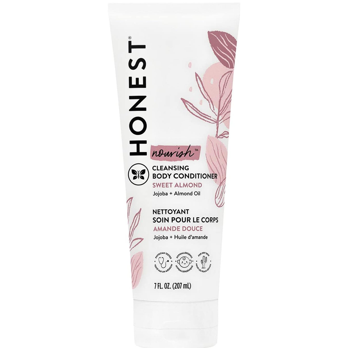 The Honest Company 2-in-1 Cleansing Body Conditioner Gentle for Baby Naturally Derived Vegan Hypoallergenic Sweet Almond Nourish 7 fl oz