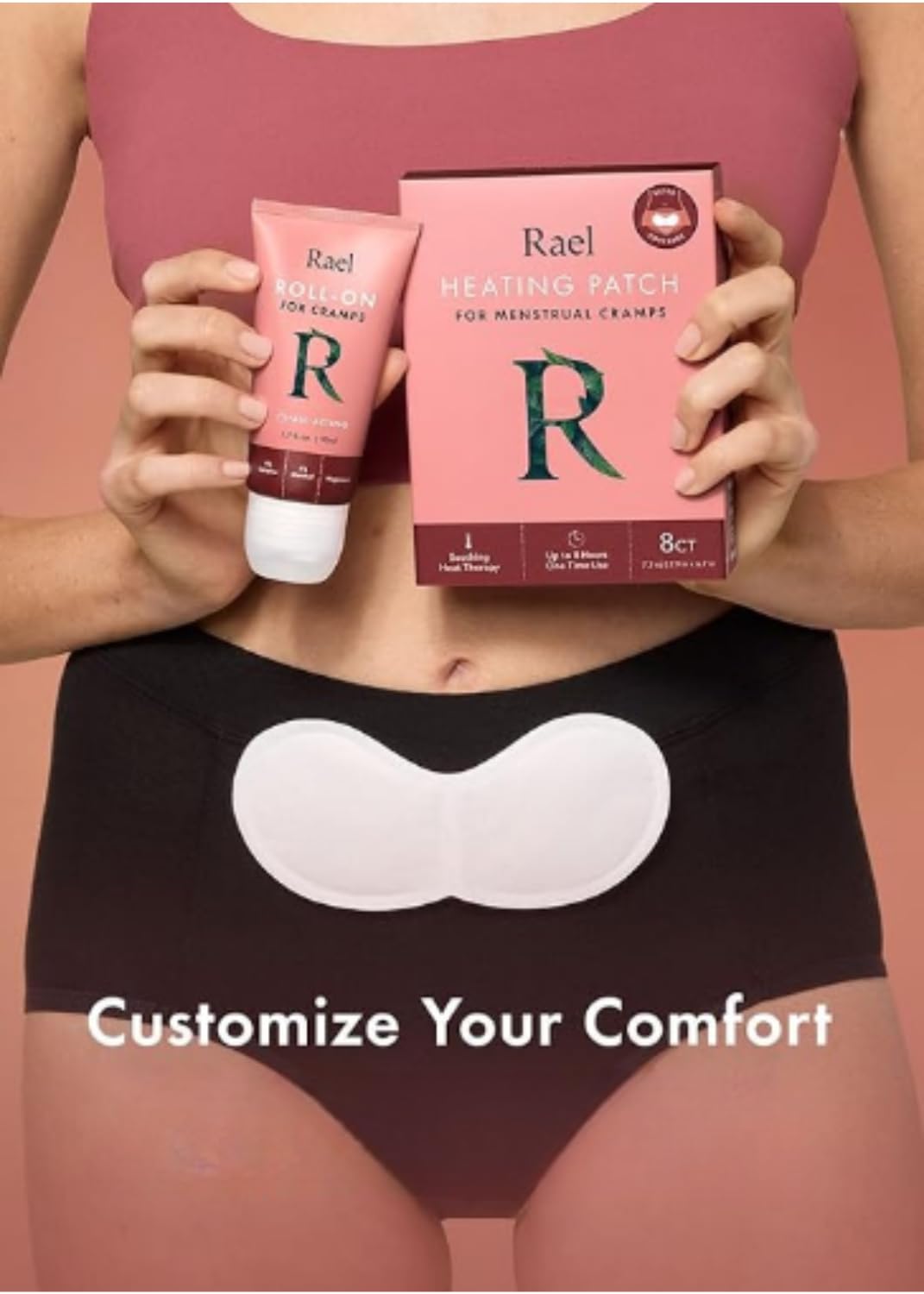 Rael Pain Relief Cream Roll-On – Fast-Absorbing Formula with Camphor, Menthol, and Magnesium, Essential for Women (1.7 fl oz, 50 ml)