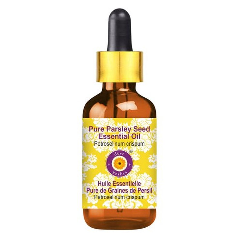 Deve Herbes Pure Parsley Seed Essential Oil (Petroselinum crispum) with Glass Dropper Steam Distilled 10ml (0.33 oz)