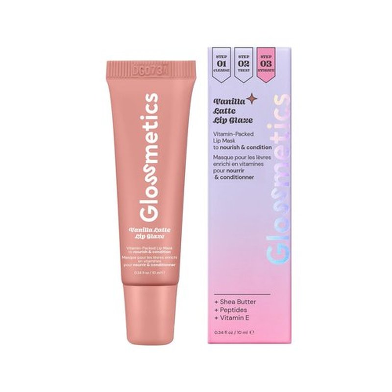 Glossmetics Vanilla Latte Lip Glaze - Overnight Lip Mask for Dry Lips. Fruit Butter Lip Mask, Hydrating and Moisturizing Lip Balm for Soft, Smooth Lips. Vanilla Latte, 10ml