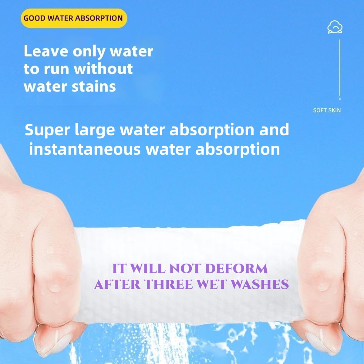 MIXUISEE-thick and soft Face Towels,Disposable face towel,100% cotton face towels, Facial towels 150% thickness. Increased size: 12 "x10", Makeup removal and cleaning. (Extra thick 60 PCS)