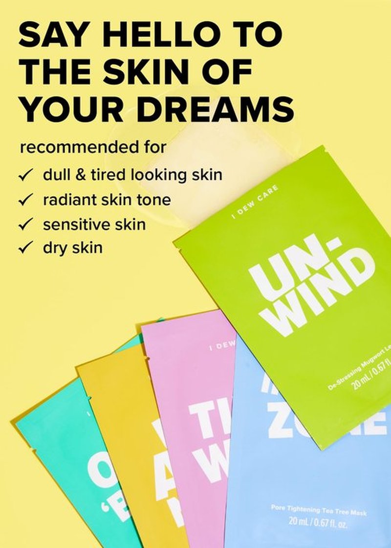 I DEW CARE Sheet Mask Pack - Let's Do This Sheet | 5-Day Skin Makeover with Vitamin B3, Olive Extract, Chamomile, (5 ea)