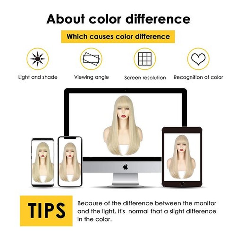 ENTRANCED STYLES Blonde Wig with Bangs, Long Straight Wigs for Women Natural Hair Wigs Synthetic Blonde Wigs for Girls Daily Party Halloween Cosplay Wig 22 Inch