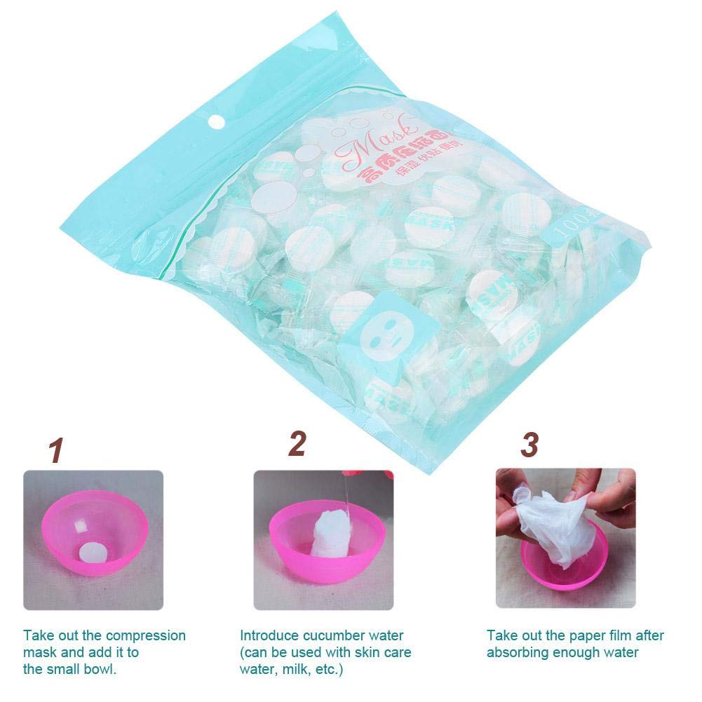 ZJchao Disposable Mask, 100Pcs/Pack Self-made DIY Mask, Non-Woven Compressed Sheets Mask, Individually wrapped Mask Paper for Home Travel Use