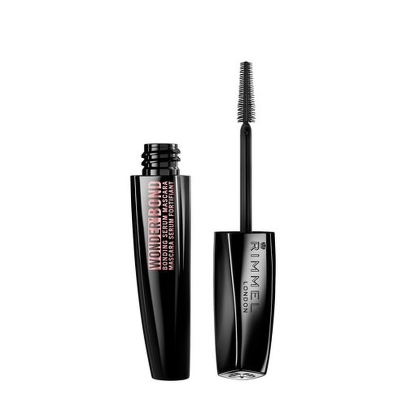 Rimmel Wonder'Bond, 002 Black Brown, Mascara, Bonding Serum Mascara, Volumizing Mascara, Instantly Revitalized Lashes, With Biotin Bonding Complex, Smudge Proof, No Clumps, 0.39oz