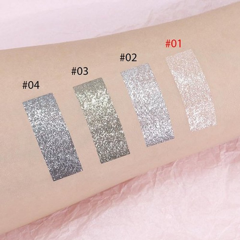 Eyeshadow Single Shimmer, High-Pigment Monochrome Eye Shadow Pressed Powder, Everyday Velvety Silky Eye Makeup Looks, Professional Long-Lasting Waterproof Single Eyeshadow Palette, 01# Sparkle white