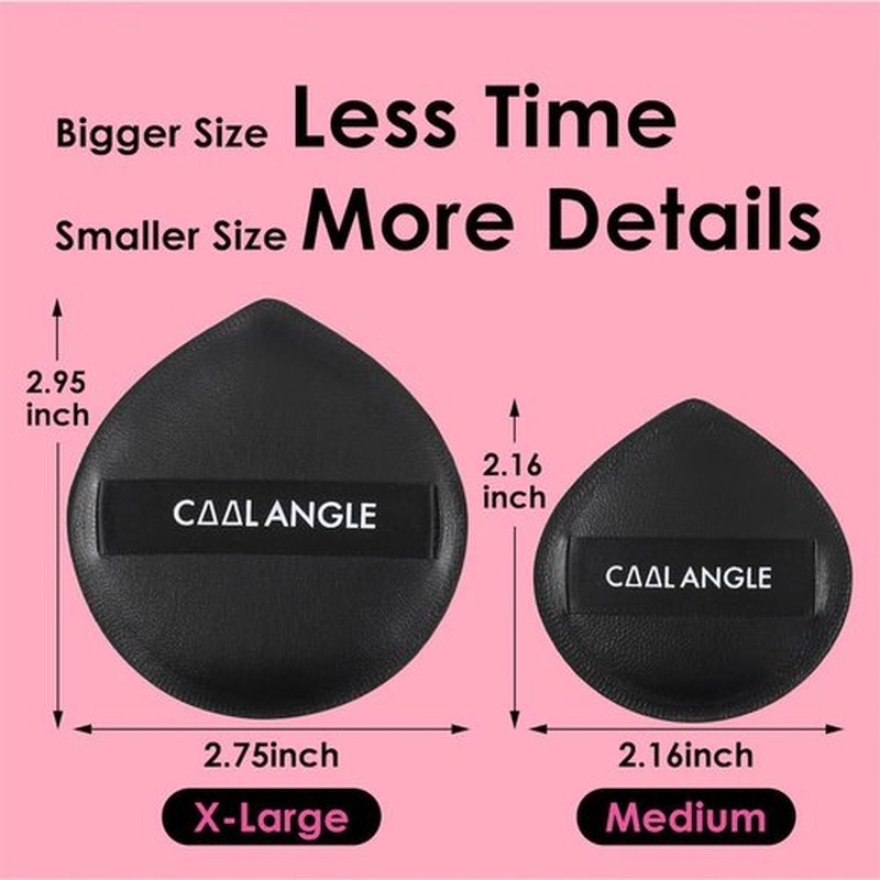 COOL-ANGLE 4Pack Makeup Sponge Latex-Free Soft Blender Sponge Perfect for Foundation Concealer Cream Powder, Beauty Sponge Set for Long-lasting and Natural Makeup, 2X-Large and 2 Medium Black