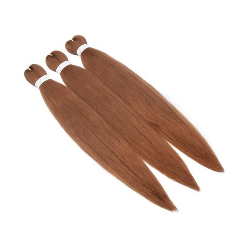 Easy Braid Pre Stretched Braiding Hair Extensions Professional Itch Free Hot Water Setting Braiding Crochet Hair Soft Yaki Texture Braids Hair Synthetic Fiber 26In（2 Bundles,Light Auburn)