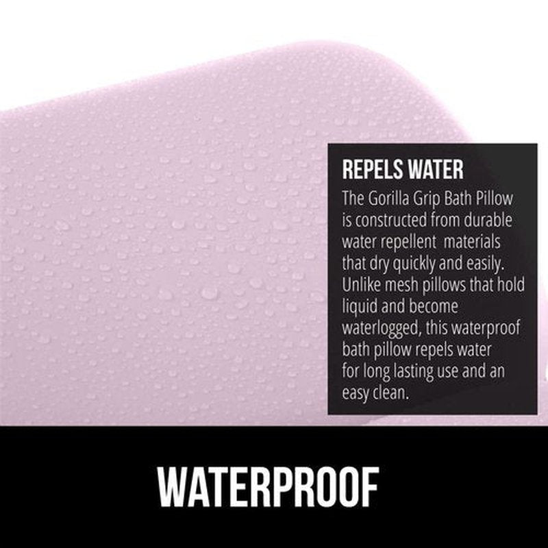 Gorilla Grip Bath Pillow for Tub, Improved Suction Cups, Luxury Bathtub Pillows, Headrest for Neck and Back Support, Relaxing Home Spa, Hot Tub and Bathroom Essentials, Gifts for Women, 2 Panel Pink