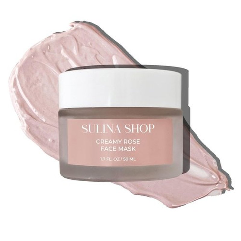 Sulina Shop Rose Facial Mask -Spa Facial Mask for Hydration, Smooths & Brightening -Spa Facial Mask for Dark Spots, Dull Skin, Skincare Facial Mask for Controlling Oil and Refining Pores, Made in USA
