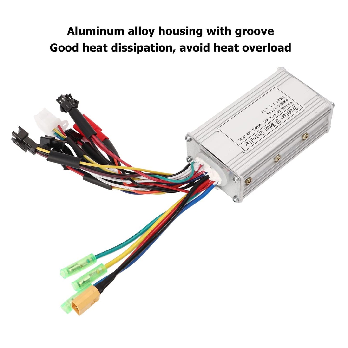 equlup 24V 36V 48V 3 Mode SineWave Controller, 17A Brushless DC Motor Controller Aluminum Alloy Scooter Brushless Controller Kit for Electric Bikes