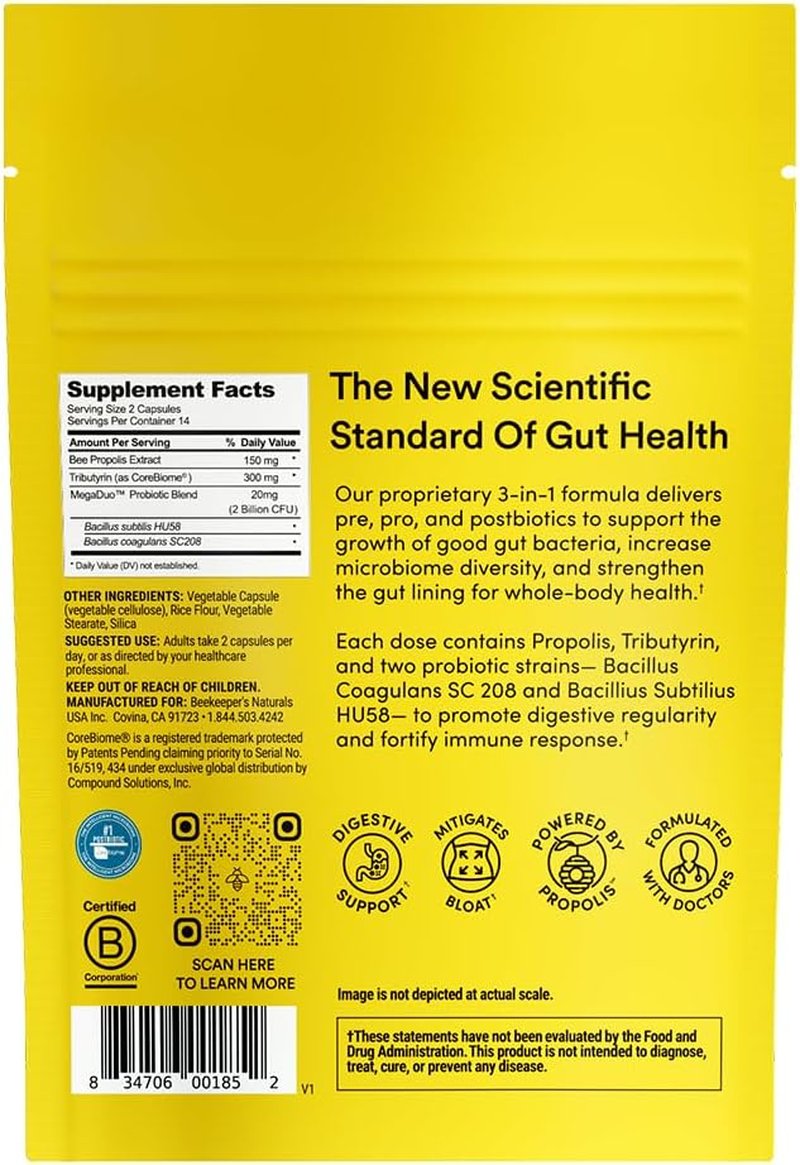 Complete Gut Health - 3-in-1 Prebiotic, Postbiotic & Probiotics for Women & Men | Vegan, Gluten-Free Capsules, 28ct