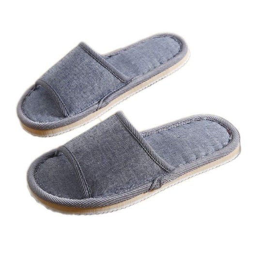 6 Pair of Open Toe Breathable Slippers,Solid Color Casual Slippers,Spa Slippers for Guests, Hotel, Travel, Unisex Universal Size Washable (6 gray medium size)