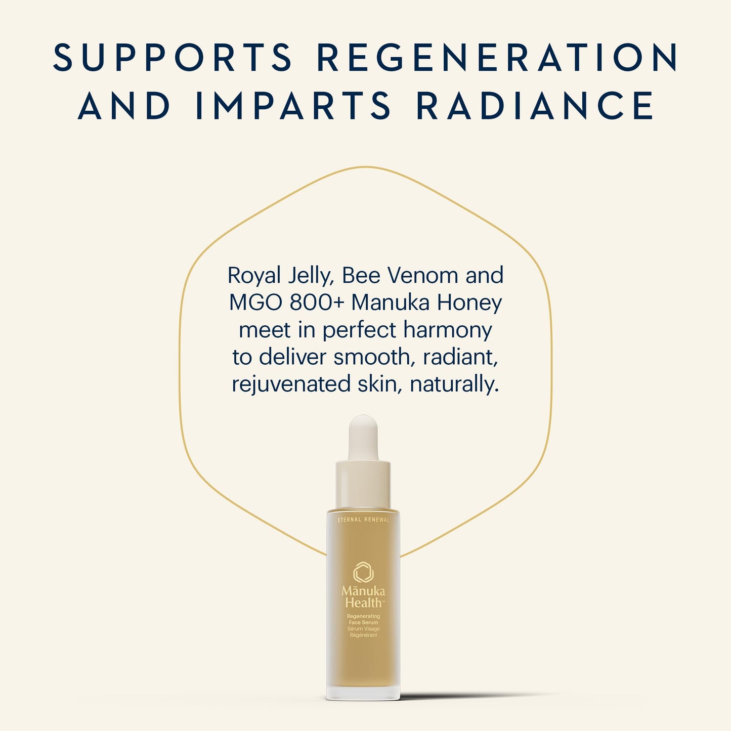 Manuka Health Regenerating Serum for Face with Manuka Honey, Bee Venom & Royal Jelly – 30 ml / 1.01 oz – Clinically Proven Face Serumwith Hyaluronic Acid, Hydrates and Improves Fine Lines & Wrinkles