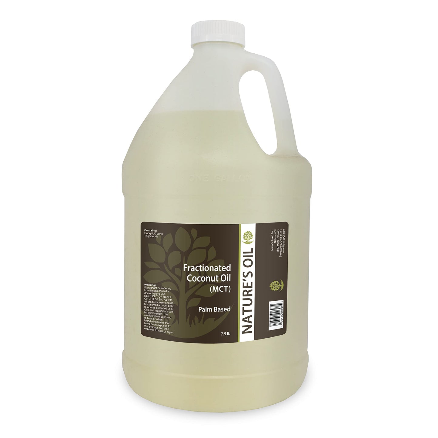 Fractionated Coconut Oil (MCT Oil) Oil Gallon for Massage, Diluting Essential Oils, Hair & Skin Care Moisturizer - by Nature's Oil