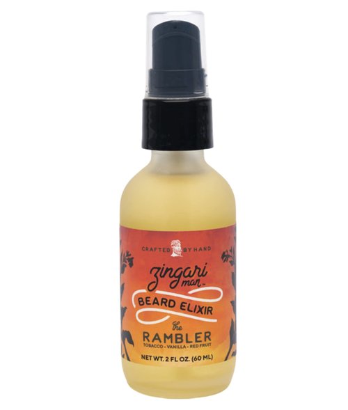 Zingari Man The Rambler Beard Elixir – Conditioning, Softening and Rejuvenating Grooming Product – Natural Fruit Oils Tame Beards and Moustaches and Nourish Facial Skin, 2 fl oz