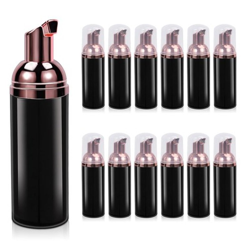ASEVAT 12 Pcs Empty Foam Pump Bottle, 2 oz Mini Travel Foaming Soap Dispenser for Hand Soap, Lash Cleanser, Shampoo