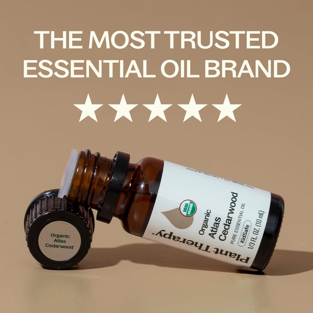 Plant Therapy Atlas Cedarwood Essential Oil 10 mL USDA Certified Organic