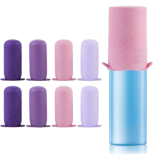 Mrsdry Bottle Covers for Travel, Elastic Sleeves for Leak Proofing, Travel Size Container Silicone toiletry sleeves, Leak Locks Travel Accessories for Shampoo Conditioner Wash Body Bottles (8pack)