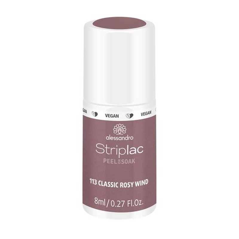 alessandro Striplac Peel or Soak Nail Polish - 113 Classic Rosy Wind for Women- 0.27 oz