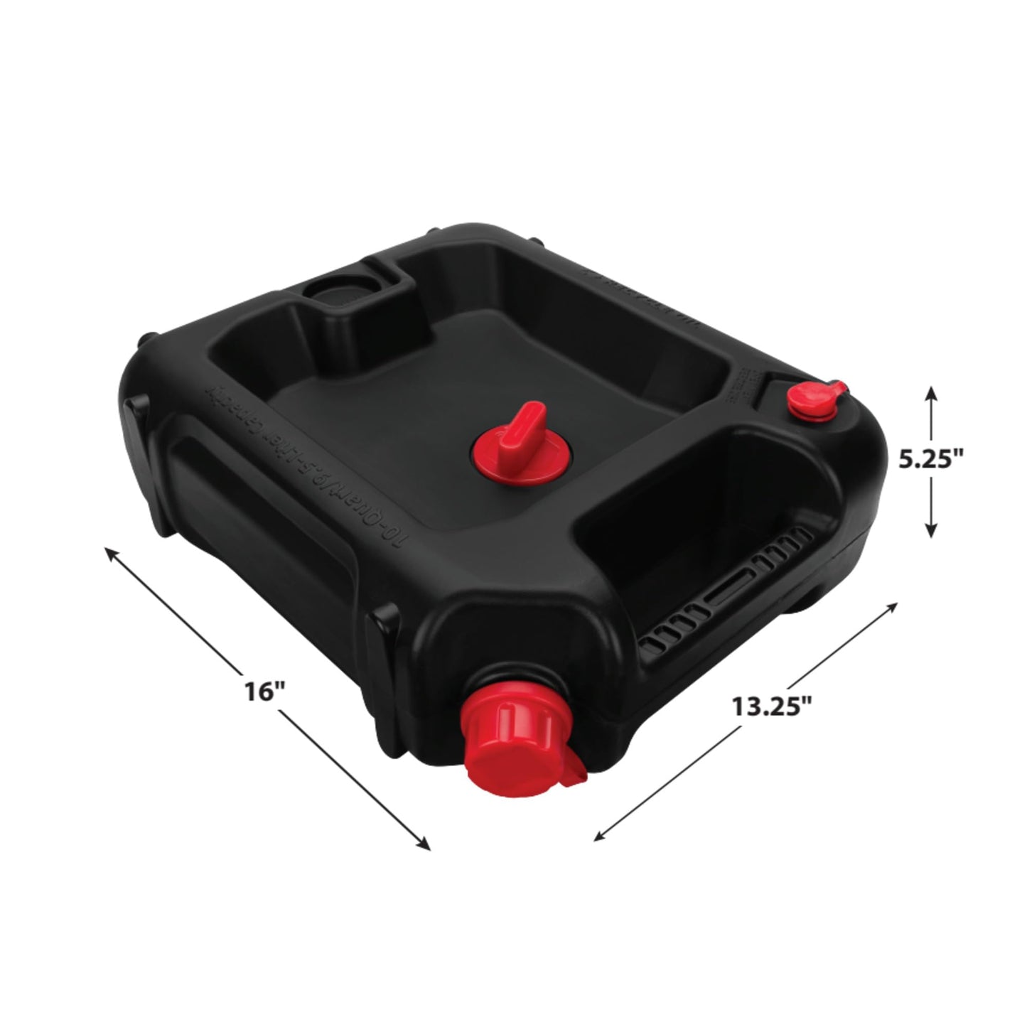 Performance Tool W4076 10-Quart Oil Drain Container, Deep Drain Well, Integrated Handle, Sealing Rubber Gaskets, Black