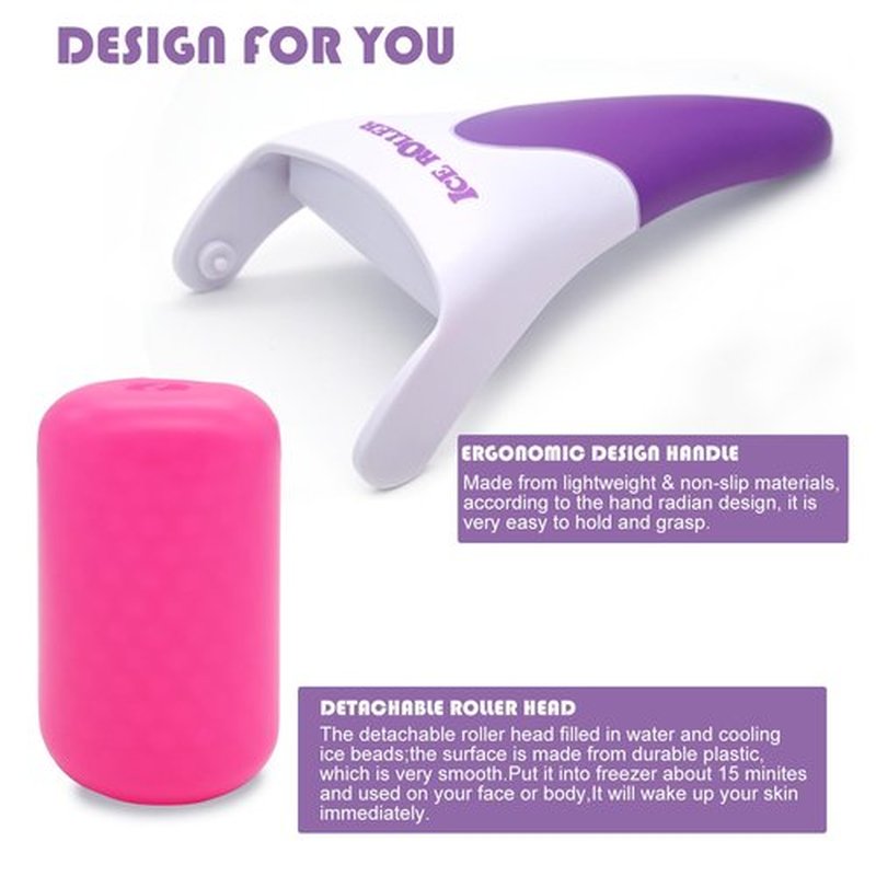 AFOUNDA Ice Roller - 2 Packs Facial Tools - Reduces Puffiness, Migraine Pain Relief & Energizes-Ideal for All Skin Types(Green+Rose Red)
