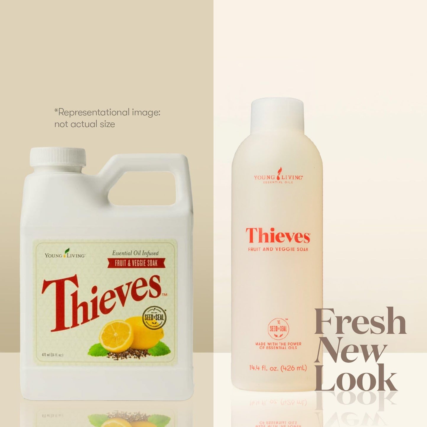Young Living Thieves Fruit & Veggie Soak, 14.4 fl oz | Natural Home Care Cleanser | Gently Cleansing | Plant-Based | Infused with Water, Decyl Glucoside, Citric Acid, & Sodium Citrate