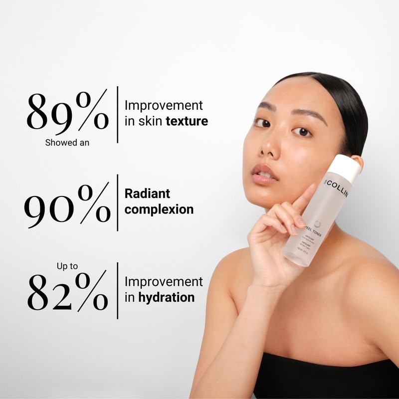 G.M. COLLIN Peel Toner Exfoliant | Daily Leave-On Liquid with AHA BHA PHA | Salicylic Acid Toner for Pores & Smooth Skin | Aloe Vera Soothes & Hydrates